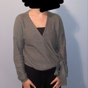 grey tie sweater